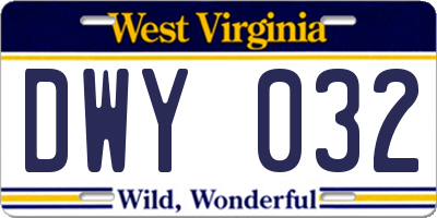 WV license plate DWY032