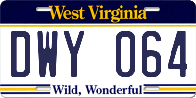 WV license plate DWY064