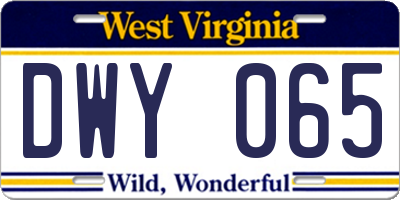 WV license plate DWY065