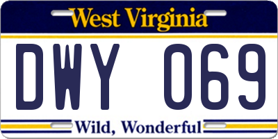 WV license plate DWY069