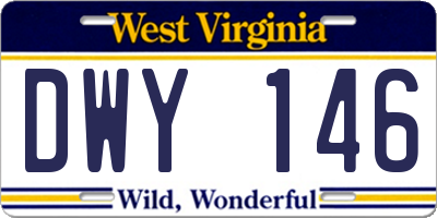 WV license plate DWY146