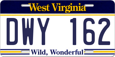 WV license plate DWY162