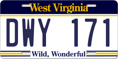 WV license plate DWY171