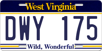 WV license plate DWY175