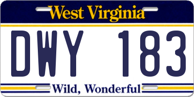 WV license plate DWY183