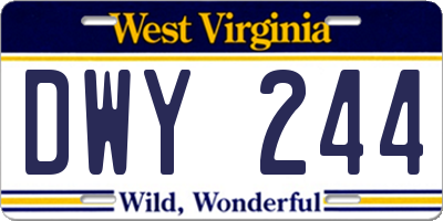 WV license plate DWY244