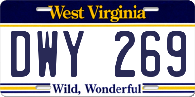 WV license plate DWY269