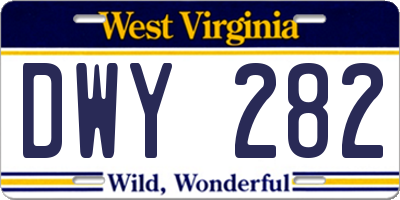 WV license plate DWY282