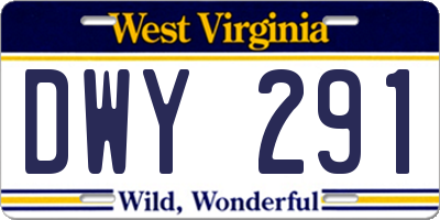 WV license plate DWY291