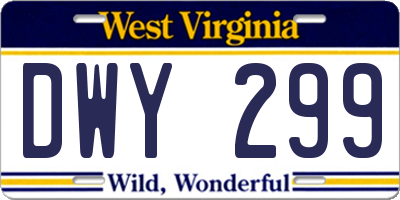 WV license plate DWY299