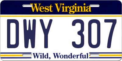 WV license plate DWY307