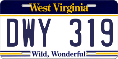WV license plate DWY319