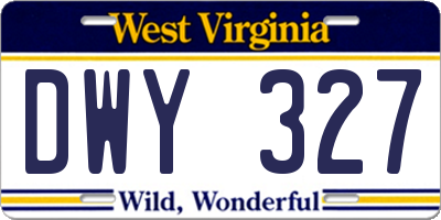 WV license plate DWY327
