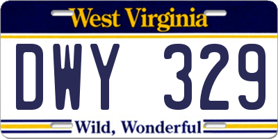 WV license plate DWY329