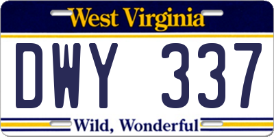 WV license plate DWY337