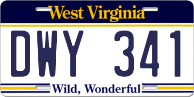 WV license plate DWY341