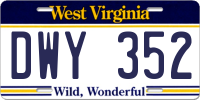 WV license plate DWY352