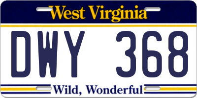 WV license plate DWY368
