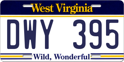 WV license plate DWY395