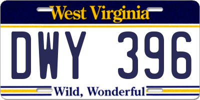 WV license plate DWY396