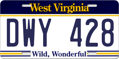 WV license plate DWY428