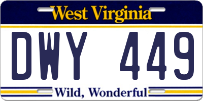 WV license plate DWY449