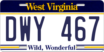 WV license plate DWY467