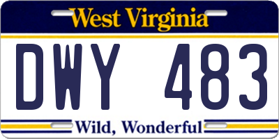 WV license plate DWY483