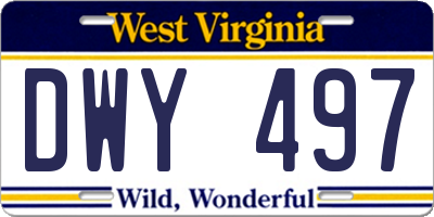 WV license plate DWY497