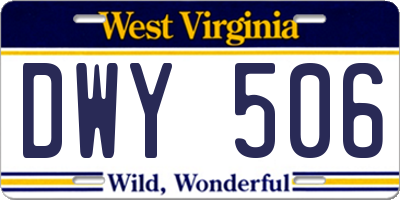 WV license plate DWY506
