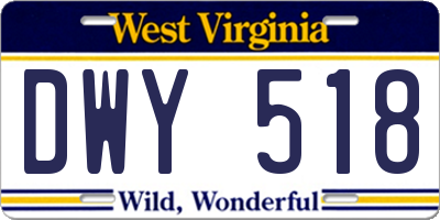 WV license plate DWY518