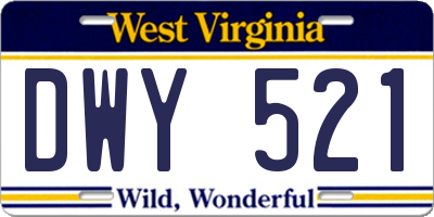 WV license plate DWY521