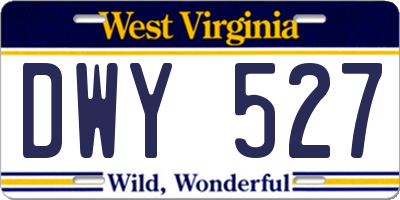 WV license plate DWY527