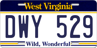 WV license plate DWY529
