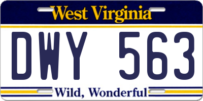 WV license plate DWY563