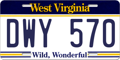 WV license plate DWY570