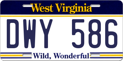 WV license plate DWY586