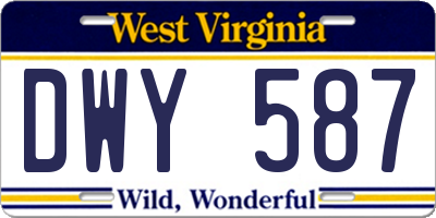 WV license plate DWY587