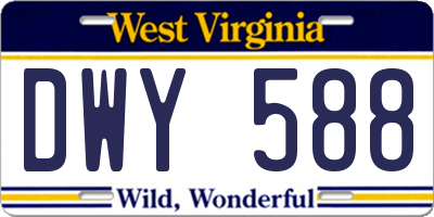WV license plate DWY588