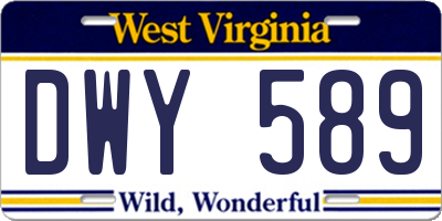WV license plate DWY589