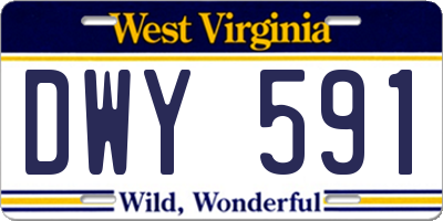WV license plate DWY591