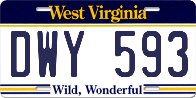 WV license plate DWY593