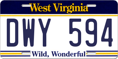 WV license plate DWY594