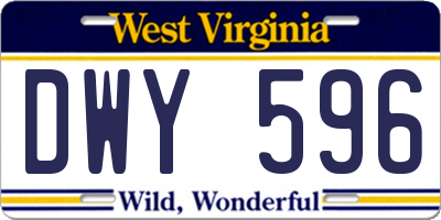 WV license plate DWY596