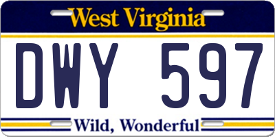 WV license plate DWY597