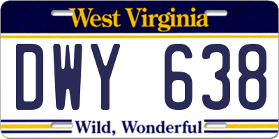 WV license plate DWY638