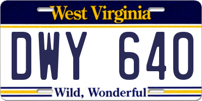 WV license plate DWY640