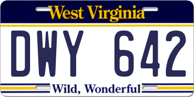WV license plate DWY642