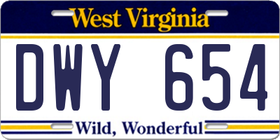 WV license plate DWY654