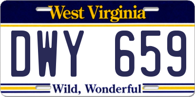 WV license plate DWY659